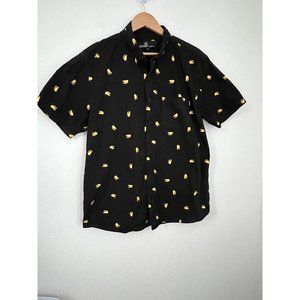 Molokai Surf Co. Button Down X-Large Taco Pattern Black XL Excellent Whimsical